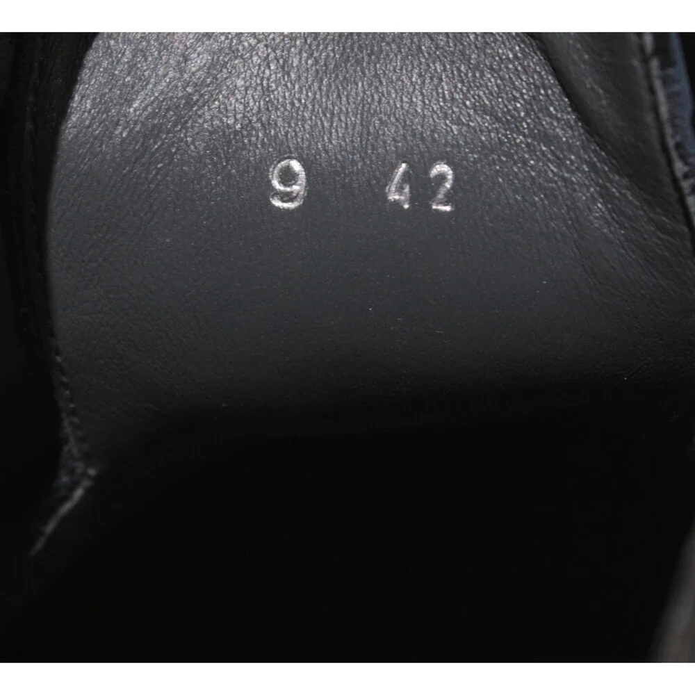 Di Bianco NWD Lace Up Derby Dress Shoes Size 42 (US 9) in Navy Blue Leather